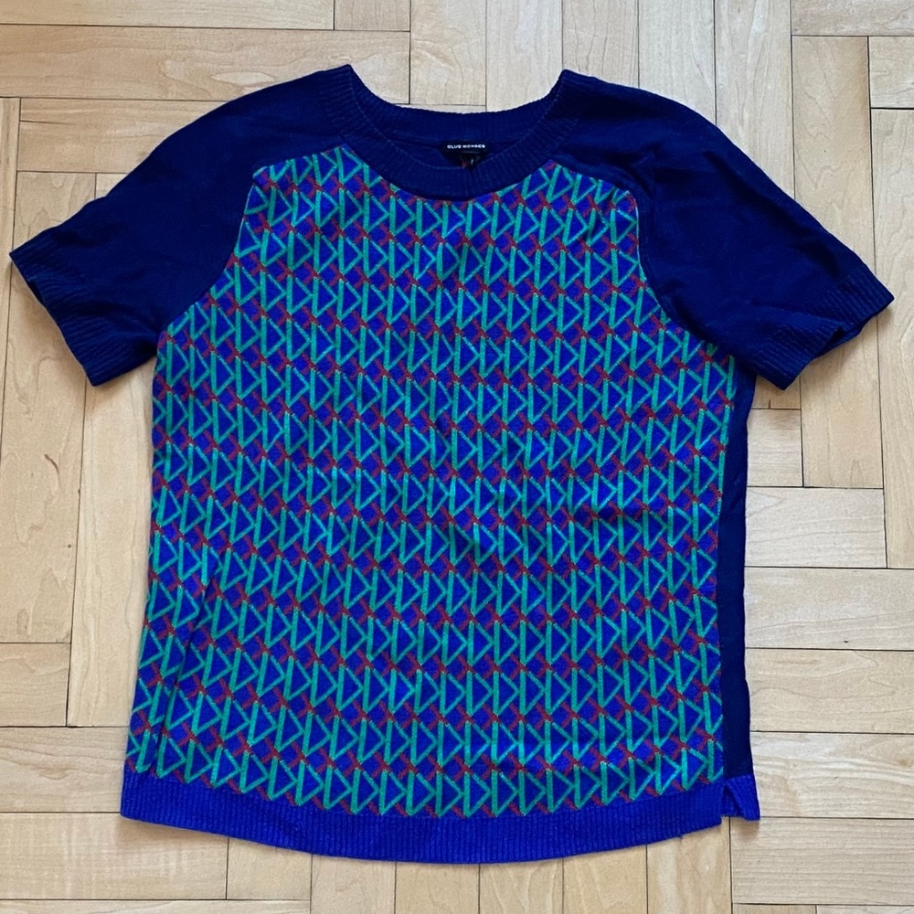 CLUB MONACO SWEATER WITH GEO PRINT